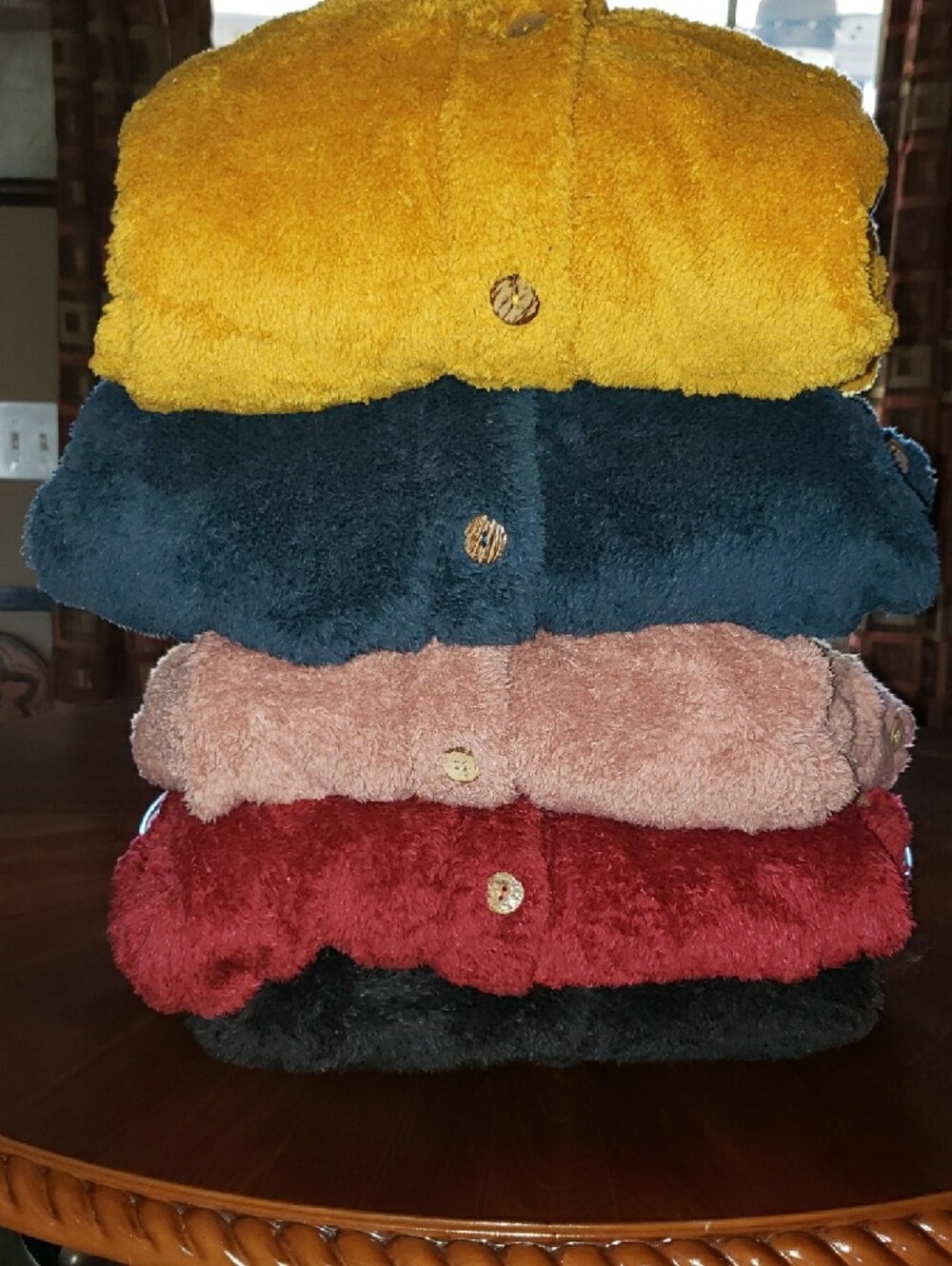 Fleece Cozy Hoodie Plush Jacket 5PC Black, Red, Pink, Blue, Yellow